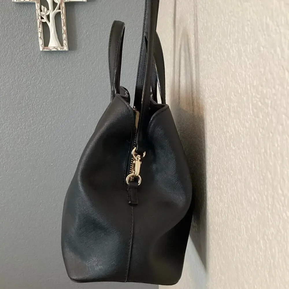 Kate Spade New York Laurel Way Evangelie Satchel in Black Saffiano Leather